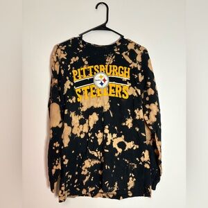 Pittsburgh Steelers Black and Tan Tie-Dye Long Sleeve Top